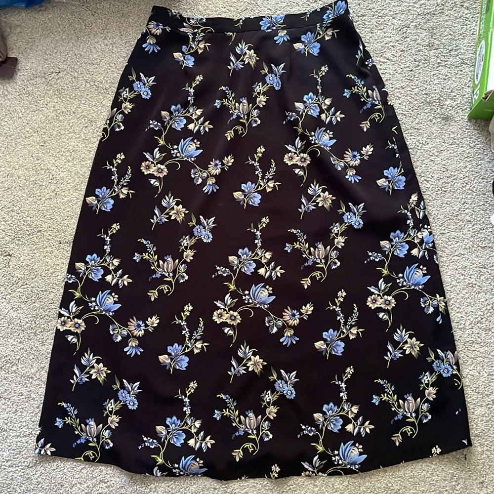 Deleting 4/30. Black Blue Yellow Floral Maxi Skirt